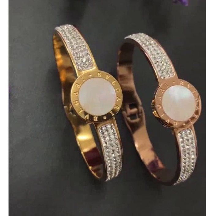 Gelang Titanium Bangle Bulat Putih | Gelang Bangle Titanium