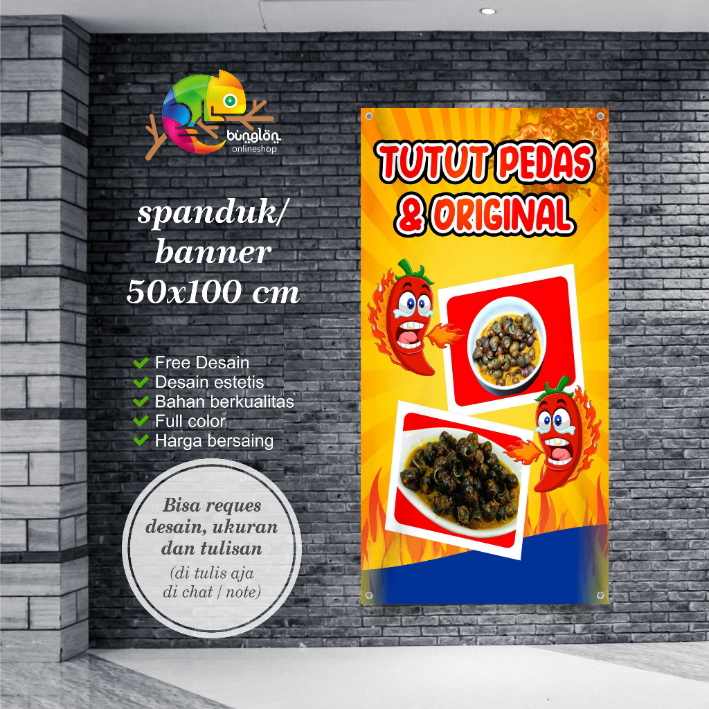 50x100 Spanduk Banner Tutut Pedas