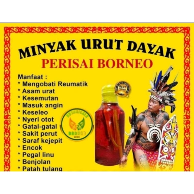 minyak urut dayak dari rempah pilihan hutan perawan original 100%/massage oil dayak tribe of borneo made from roots,spices spesial potion hand on.from great ancestor