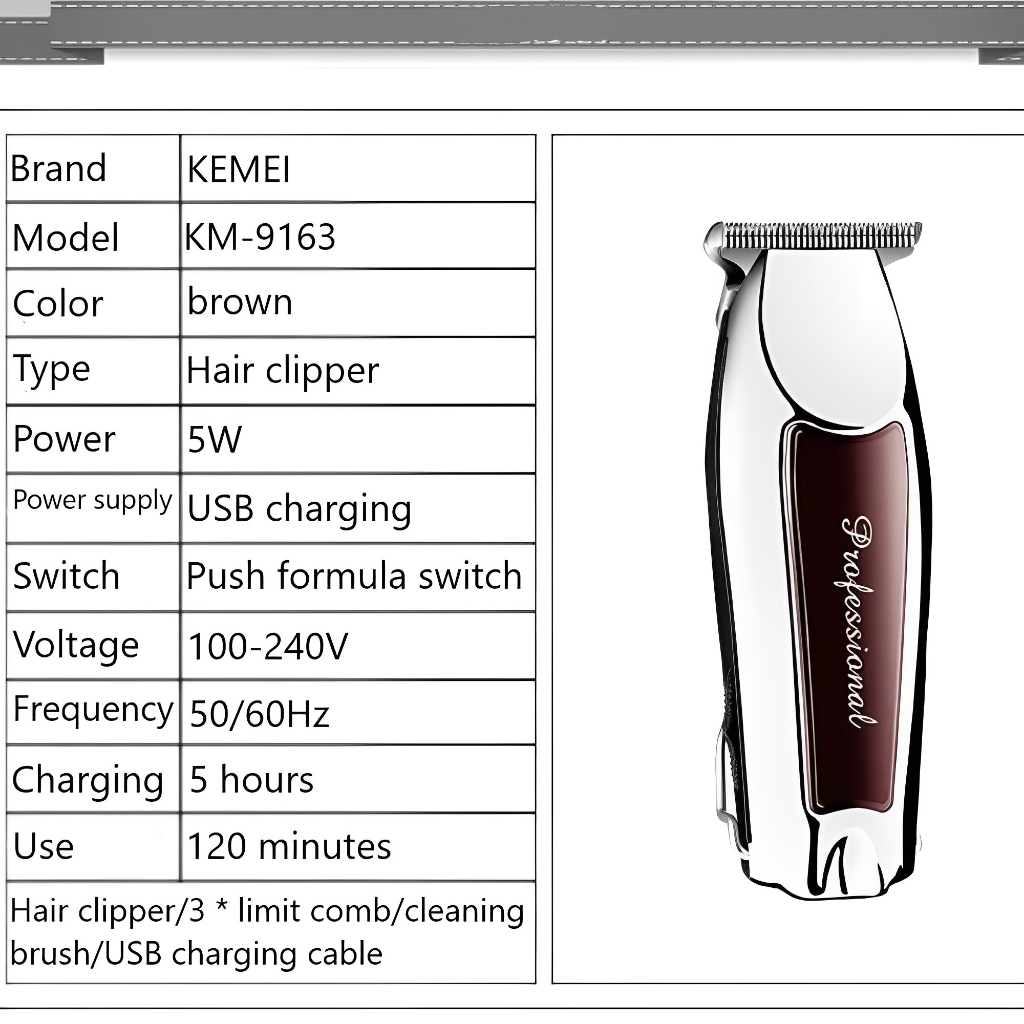 Detailer Kemei KM-9163 KM-5021 Alat Cukur Luxury Hair Clipper Portable Profesional Barber