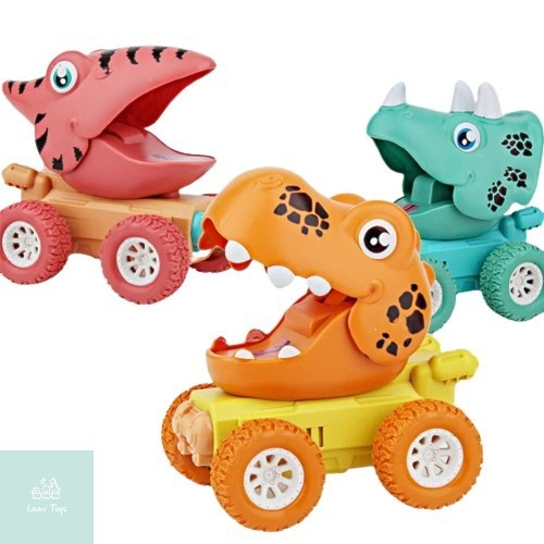 Mainan Bayi Mobil Dinosaurus Pencet Jalan Press Pull Triceratop YI33 //baby toys /mainan baby /mainan murah /mainan berjalan