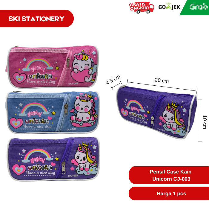

Kotak Pensil /Tempat Pensil Kain / Tepak Pensil Lucu / Fancy UNICORN