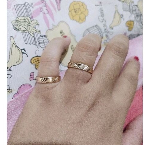 Emas SWASA Cincin Anak BAYI Batik &amp; Dewasa ANTI LUNTUR PUTIH (KUNING SELAMANYA) Pernikahan Batik ukir EMAS SWASA