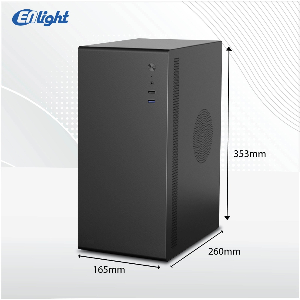 ENLIGHT EN 200 + PSU 300W ( Black / White ) Mid Case Slim mATX USB3.0