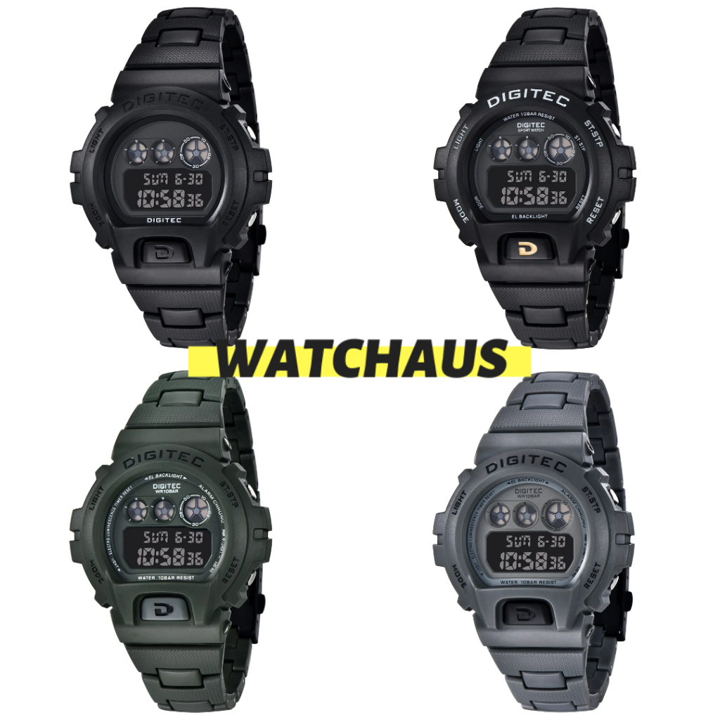 JAM TANGAN PRIA DIGITEC DG5198R DG 5198R DG-5198 DG 5198 DIGITAL RESIN/ RUBBER/ KARET STRAP