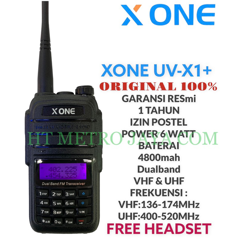 HT XONE UV X1 PLUS DUALBAND VHF DAN UHF