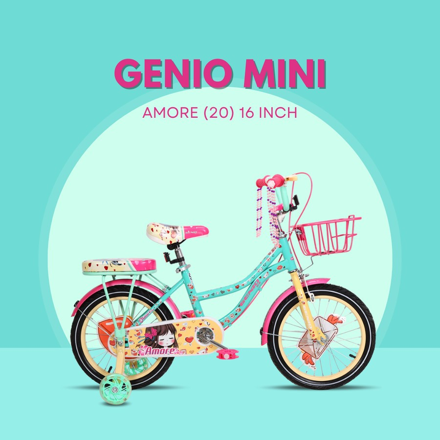 Sepeda Genio Mini Amore Sepeda Anak Perempuan Keranjang seepda anka perempuan sepeda anak cewek - onlinepratama88