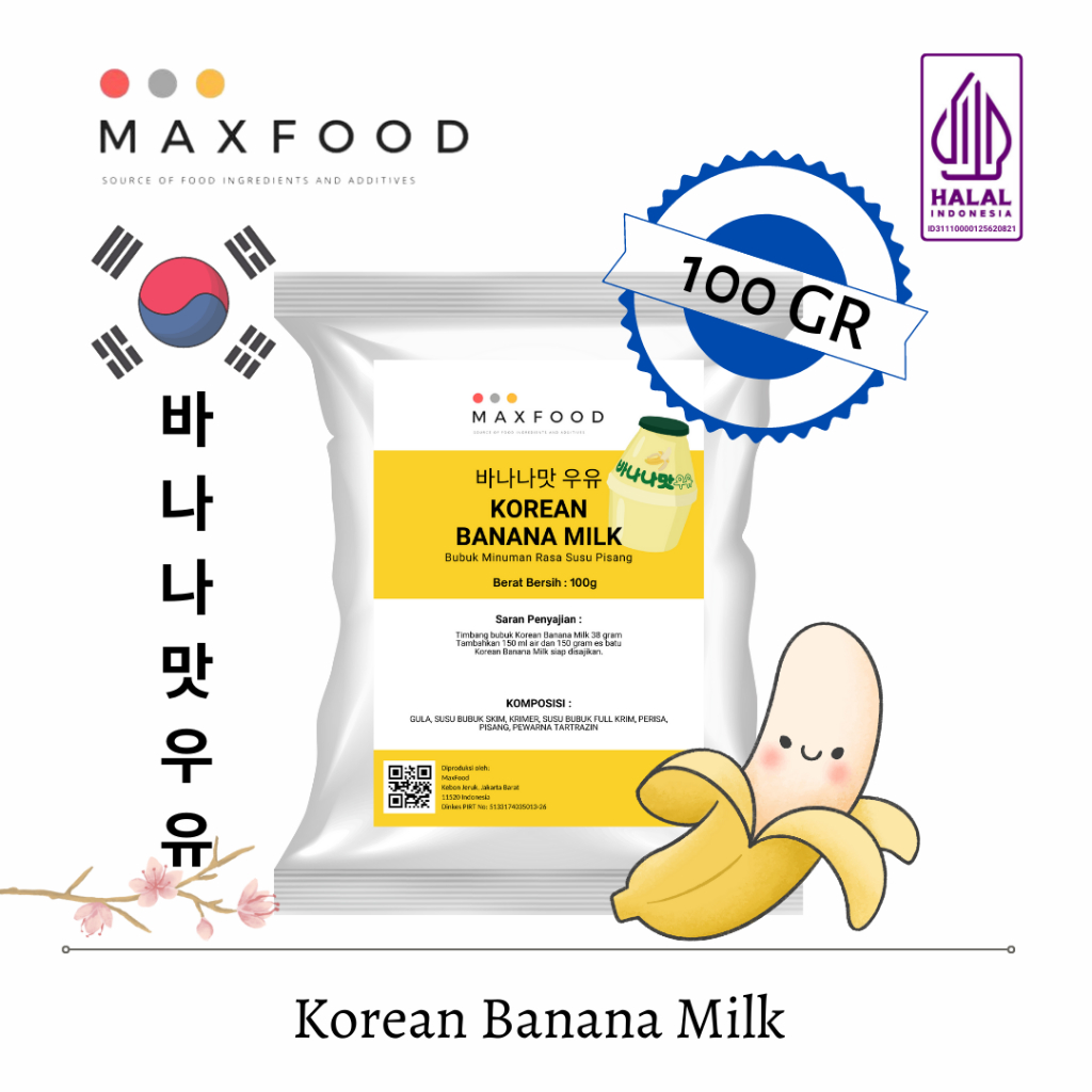

MAXFOOD - Korean Banana Milkshake / Bubuk Minuman Rasa Susu Pisang Korea 100GR
