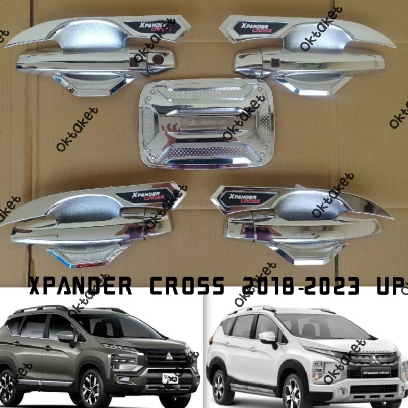 paket outer handle tank cover Xpander Cross 2018 2020 2023 2024 Hitam Chrome Carbontivo