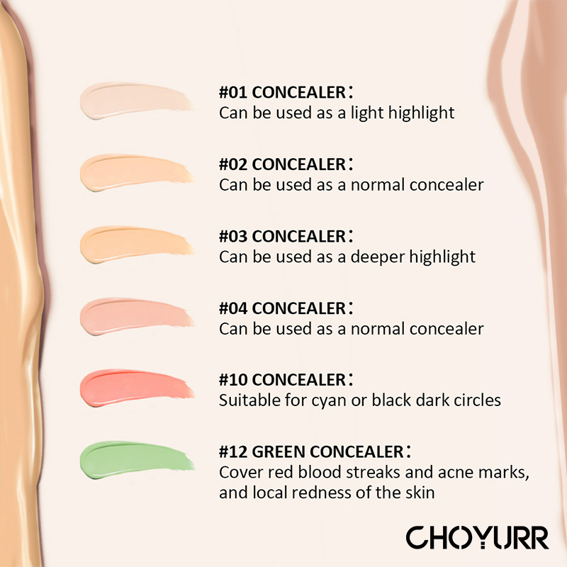 【COD】Concealer Waterproof Wajah Full Coverage Color Corrector Merah Concealer Dengan Control Moisturizing Brightening-CH