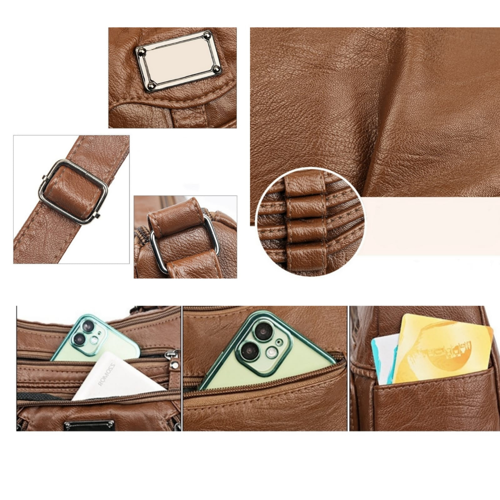 TAS SELEMPANG WANITA BRANDED IMPORT KULIT PREMIUM FASHION KOREA SLING BAG SHOULDER COKLAT BAHU BATAM KEKINIAN CEWEK CROWLEY TA803B7 REMAJA TERBARU MURAH