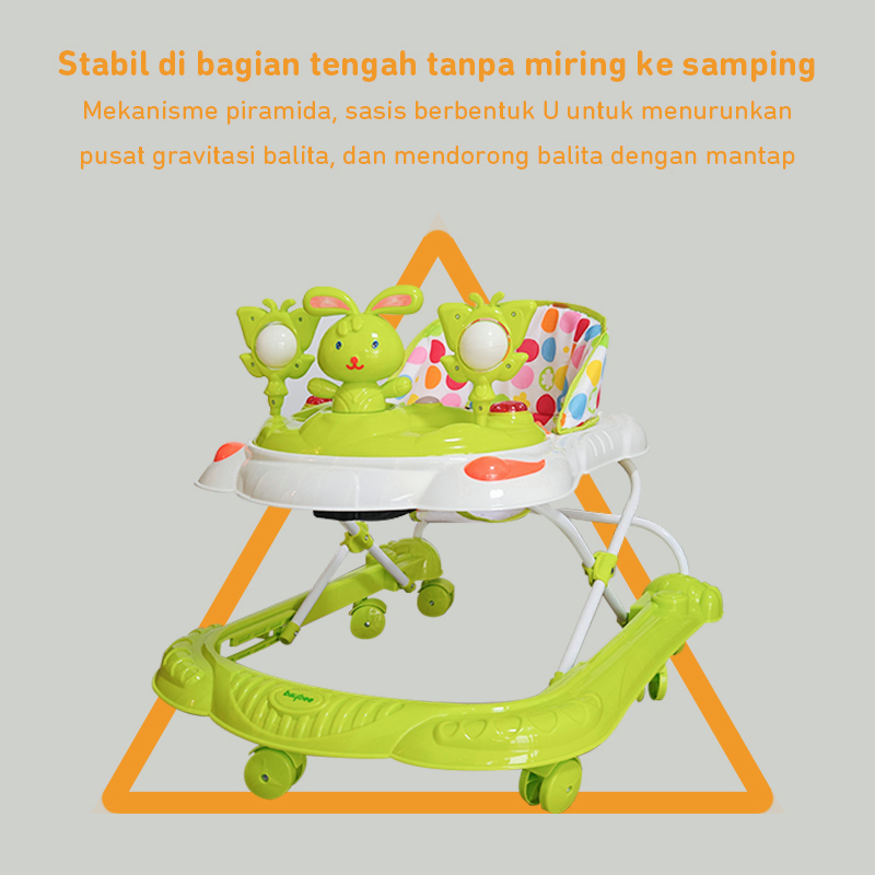 DADAWARD Baby Walker Milefo Musik Dorongan Mainan Bola+Pegangan Kupu2 Dorongan Roda 7pc