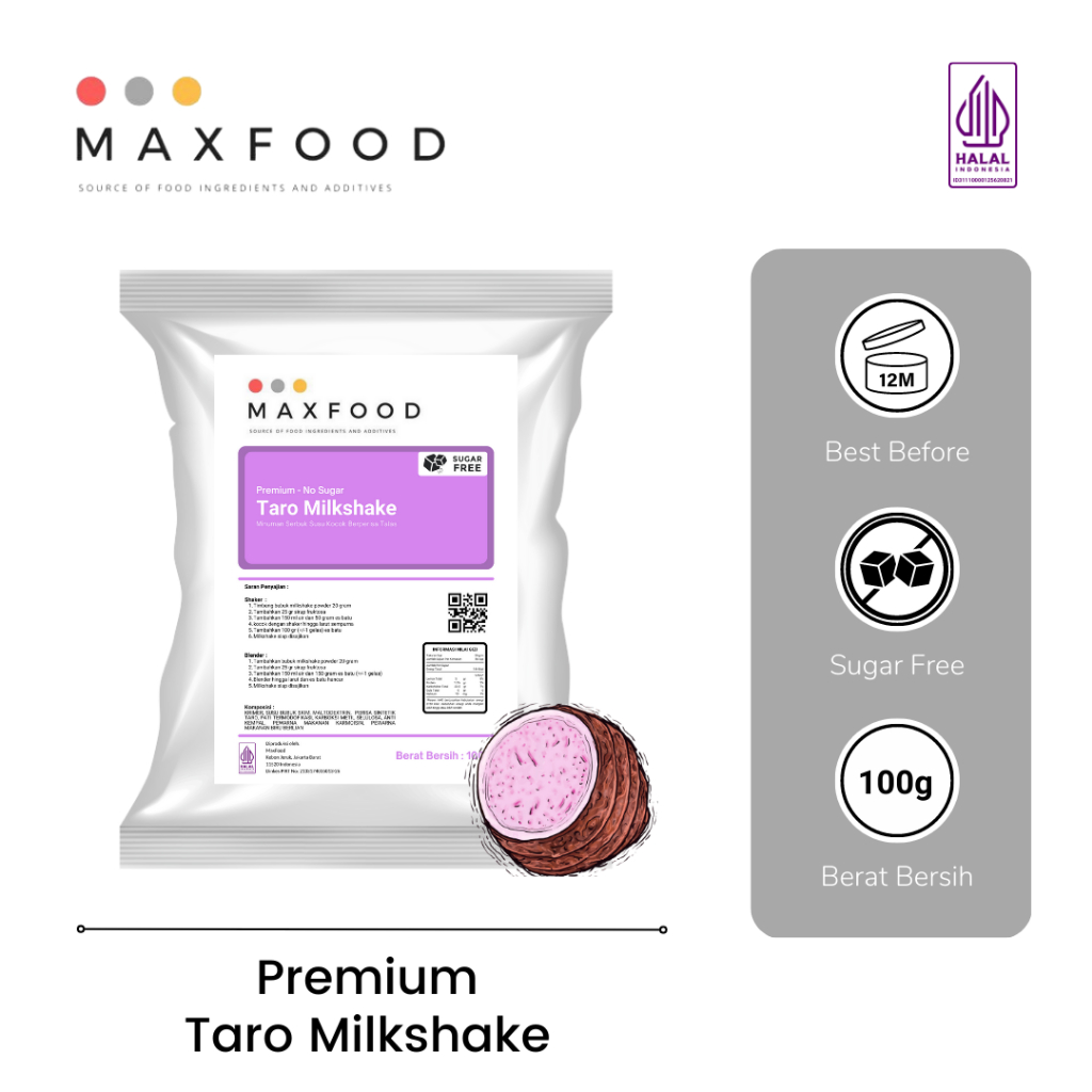 

Premium No Sugar - Taro Milkshake/ Bubuk Minuman Milkshake Rasa Taro 100 Gram
