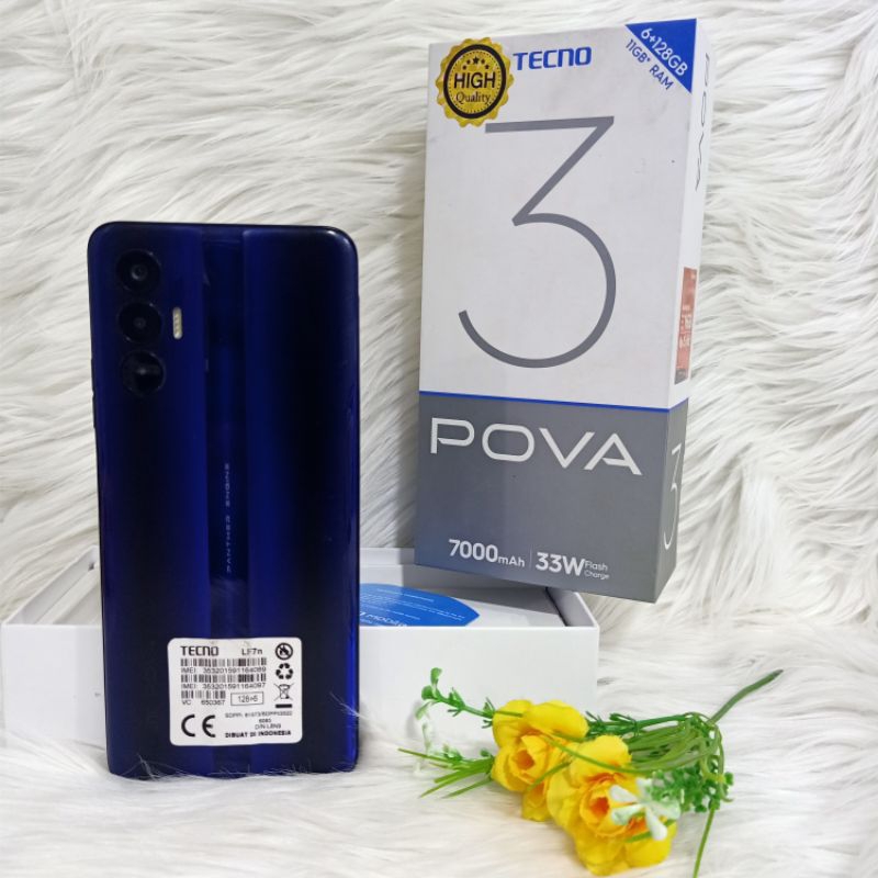 TECNO POVA 3 LF7n 6/128gb SECOND FULLSET