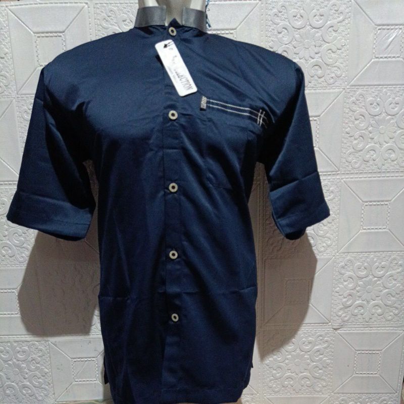 ATASAN MUSLIM PRIA DEWASA TANGAN PENDEK/MUSLIM PENDEK SYAFEI SATIN