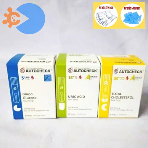Strip Isi Ulang Cek Gula Darah Kolesterol Asam Urat 3 in 1 Autocheck