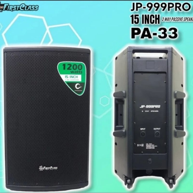 speaker pasif firstclass jp999pro pa33 15 inch 2 buah 1200watt x2