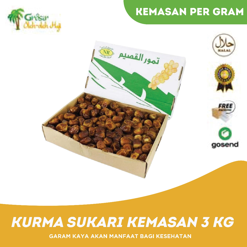 Kurma Sukari Dus 3 kg Grade A Premium Grosir Kurma Murah Best Quality