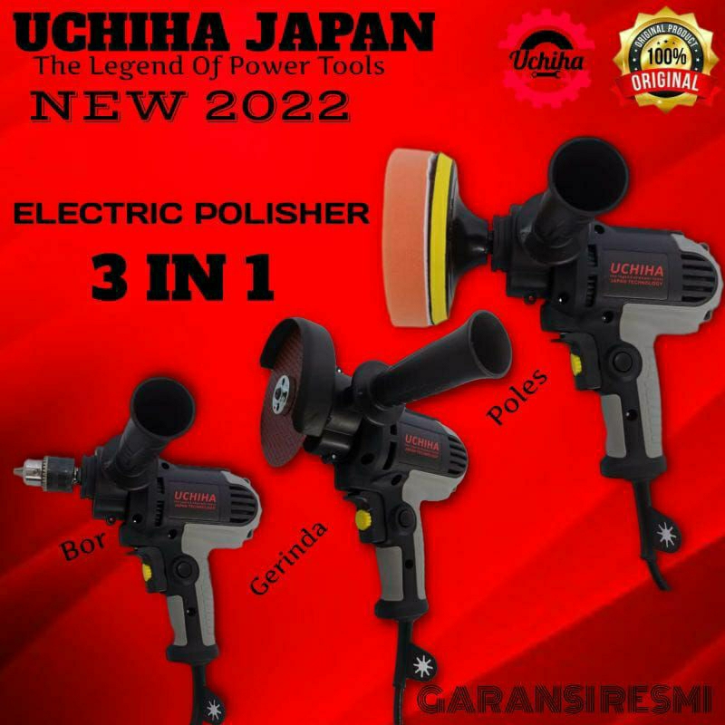 Mesin poles uchiha multi fungsi poles/bor polisher tahan panas full tembaga Japan promo