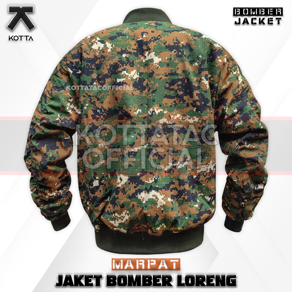 JAKET BOMBER LORENG DIGITAL MARPAT - JAKET KRU LORENG MARPAT - JAKET BOMBER LORENG MARPAT TERBARU