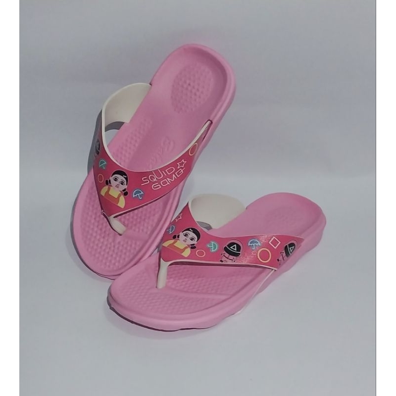 Sandal Anak Cewek Squid Game S24-35 Balacca Karet Anti Slip Lembut