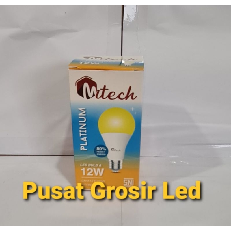 Paket Hemat 10 Pcs Lampu Led Mitech 12W 12 Watt SNI Bergaransi 1 Tahun Cahaya Putih Dan Kuning