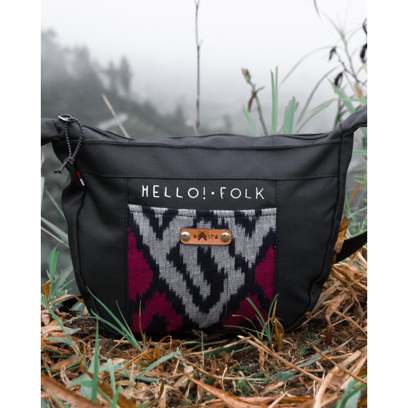 Tas Gypsy Walker Motif Tenun - Tas Selempang Hasta Gypsy Indonesia Tenun Abu-abu - Slingbag Hasta Wa