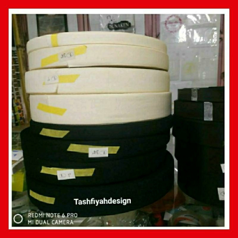 

Label Pita Katun Hitam Polos Roll 3cm 1 cm 2cm