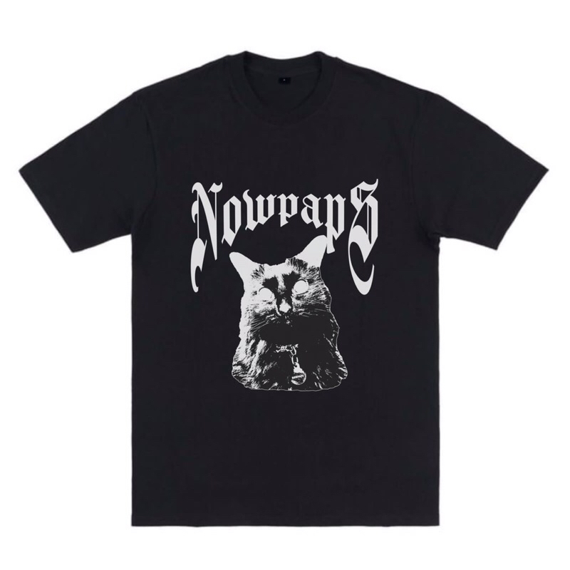 T-shirt NOWPAPS CAT REASON black cotton Short sleeve t-shirt