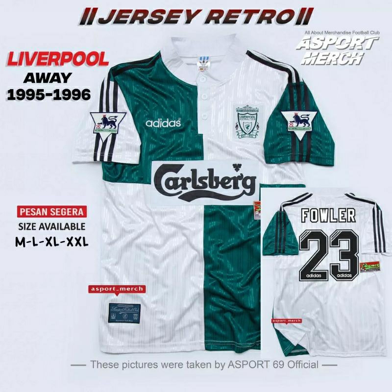 JERSEY LIVERPOOL RETRO AWAY 1995-1996 LFC CATUR