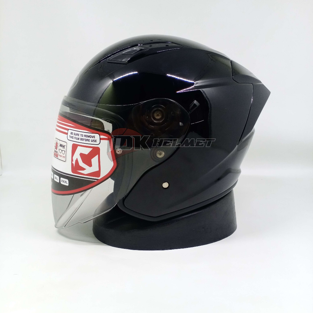 Helm Half Face NHK S1 GP Pro Solid Black Glossy Original