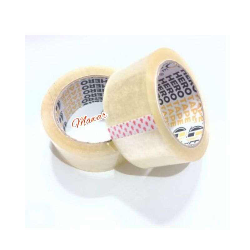 

Hero Tape Lakban 48mm x 100y Bening / Lakban OPP Selotip Isolasi Herotape 2 inch x 100 yard Murah