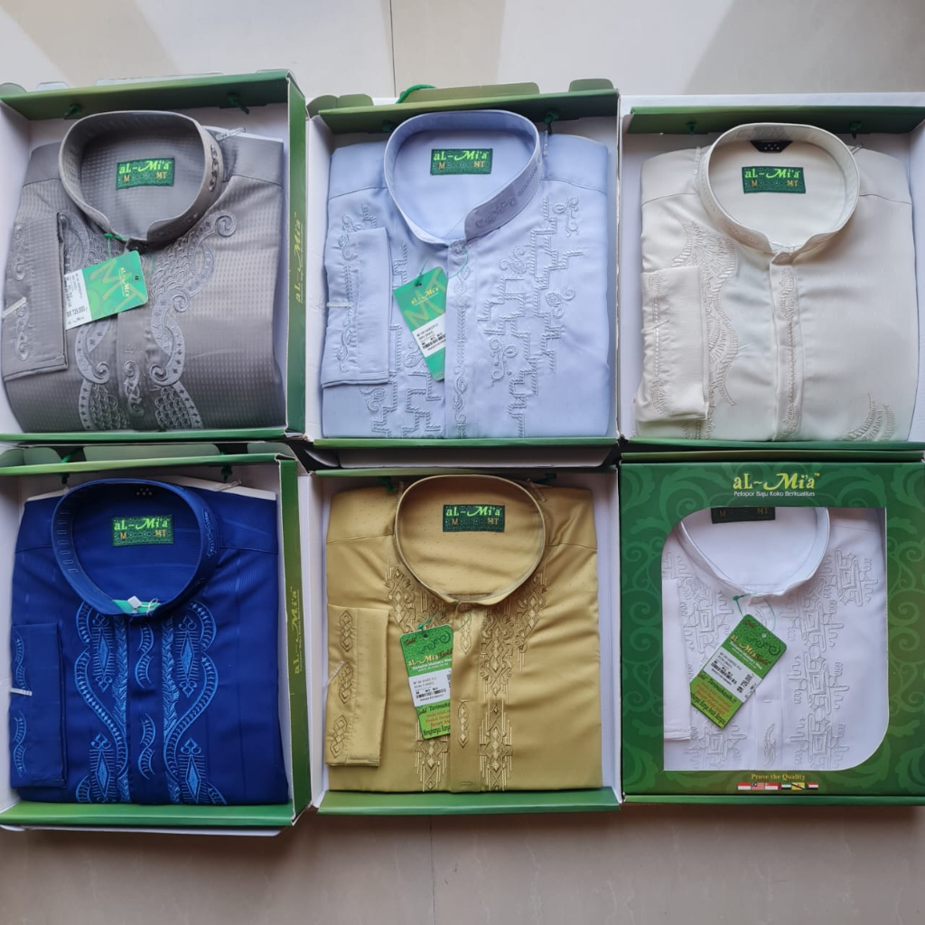 Baju Koko AlMia / Kemeja koko Al-Mia lengan panjang S M L XL koko Al mia MT original Asli Almia leng