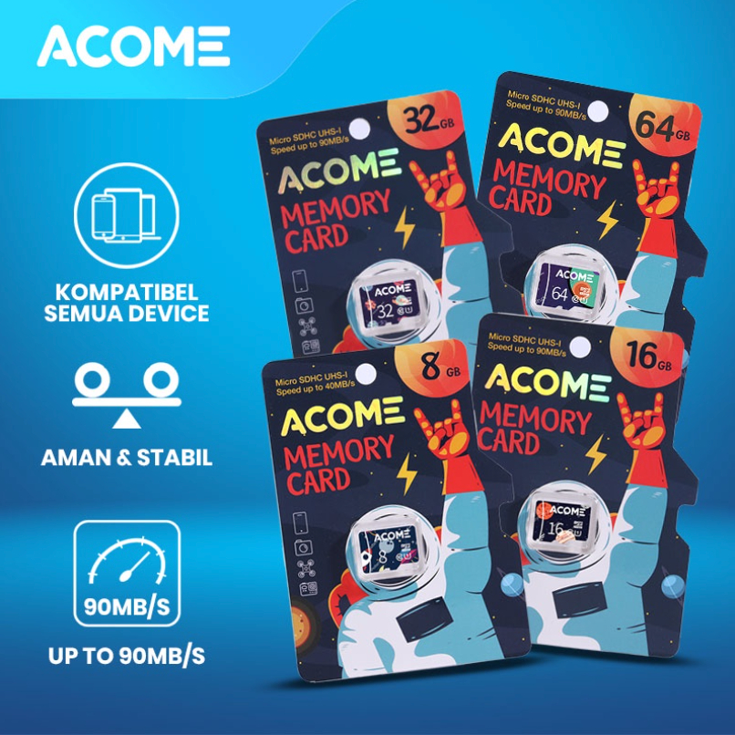 ACOME Micro SD Card 8GB 16GB 32GB High Speed Up To 90MB/S Class 10 Memory Card