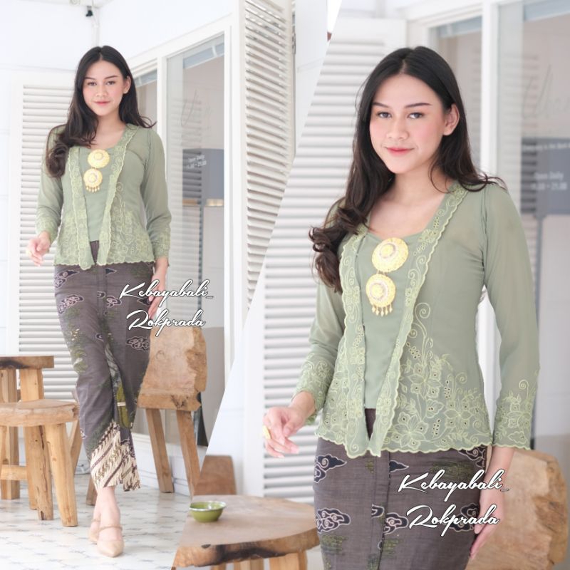 HESTY SERIES KEBAYA BORDIR BALI KERAH LIPET LENGAN PANJANG