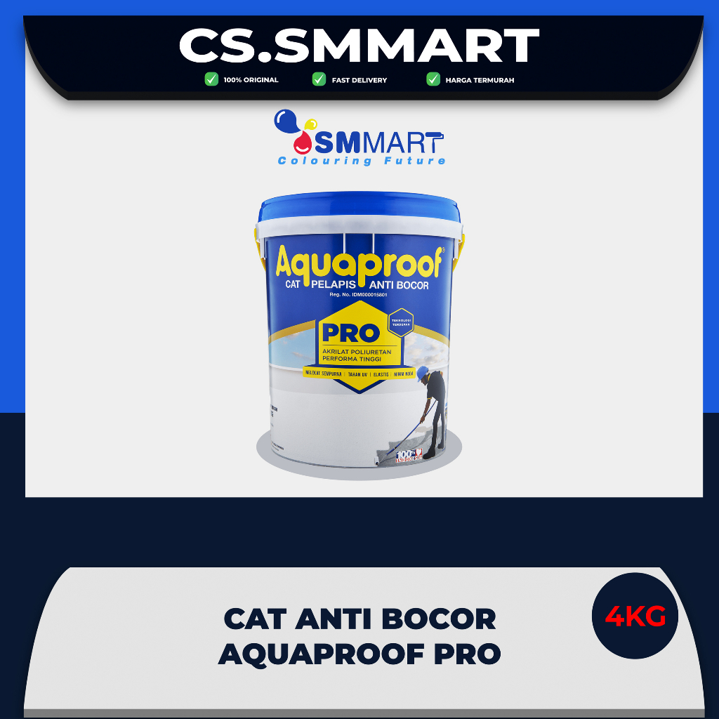 Cat Pelapis Anti Bocor AQUAPROOF PRO warna ABU dan PUTIH ukuran 4 KG