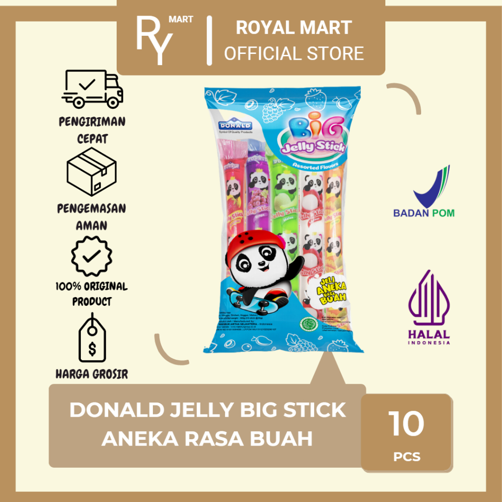 

Donald Big Jelly Stick Aneka Rasa Buah 10's