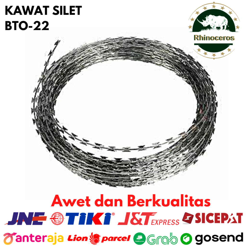 Kawat Duri Silet Razor Wire BTO 22 Kawat Keamanan Kawat Anti Maling