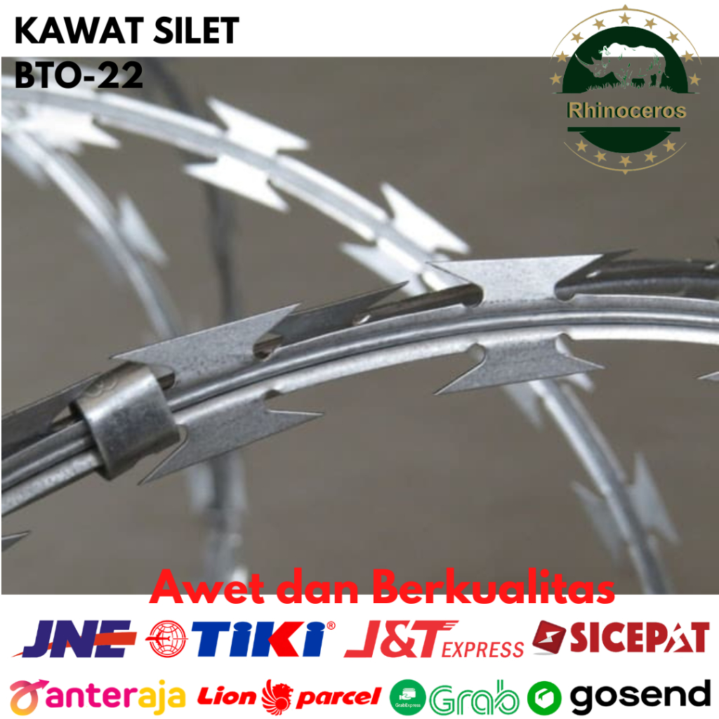 Kawat Duri Silet Razor Wire BTO 22 Kawat Keamanan Kawat Anti Maling