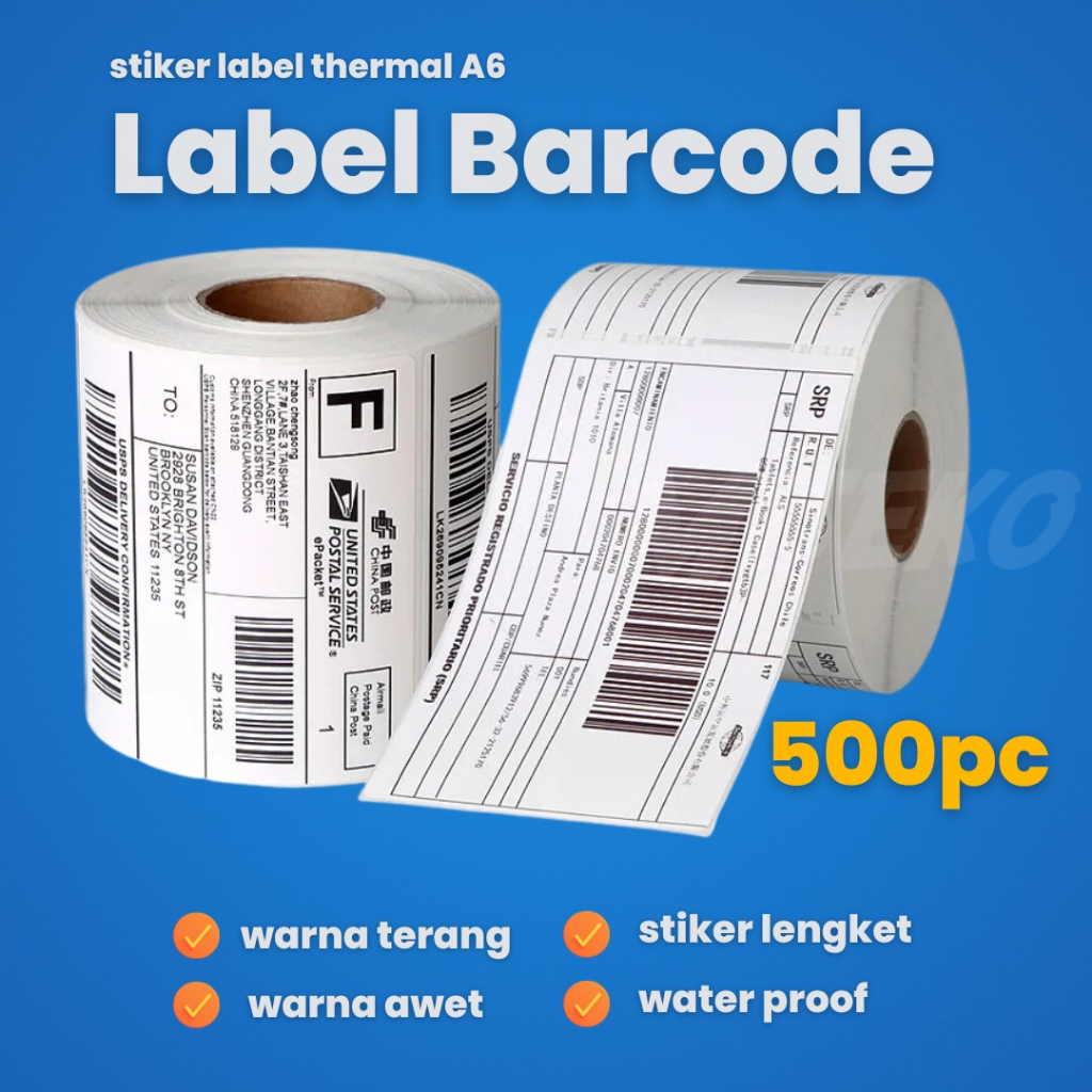 

Label Barcode CF MURAH 100 x 150 A6 kertas stiker thermal 500 pcs