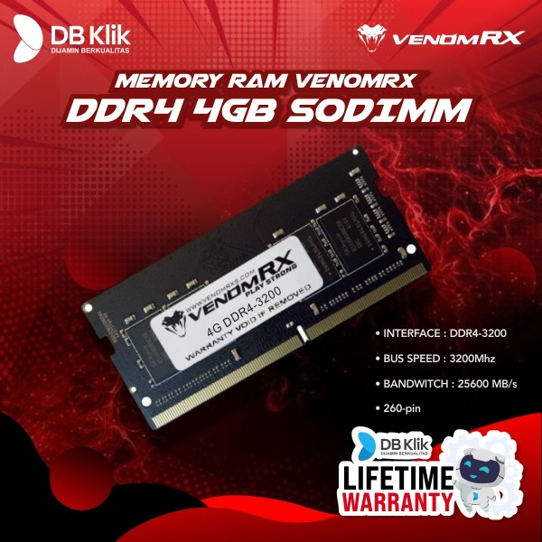 Memory RAM VenomRX DDR4 4GB PC3200 SODIMM Lowvoltage- VenomRX DDR4 4GB