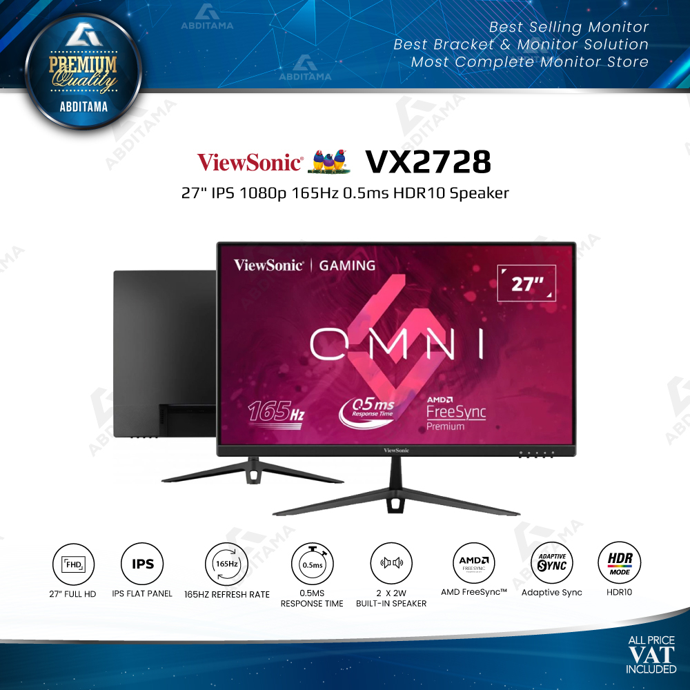 Monitor LED Viewsonic VX2728 27&quot; IPS 1080p 165Hz 0.5ms HDR10 Speaker