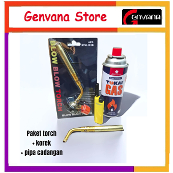 Alat Torch Manual + Gas TOKAI Baru + Korek Api ZET + Pipa Cadangan Torch Manual Ada Spuyernya - Genv