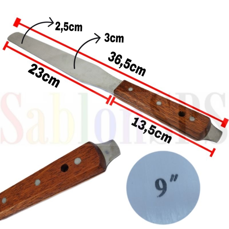 PENGADUK TINTA RUBBER/PLASTISOL/CAT-SPATULA 9 INCHI