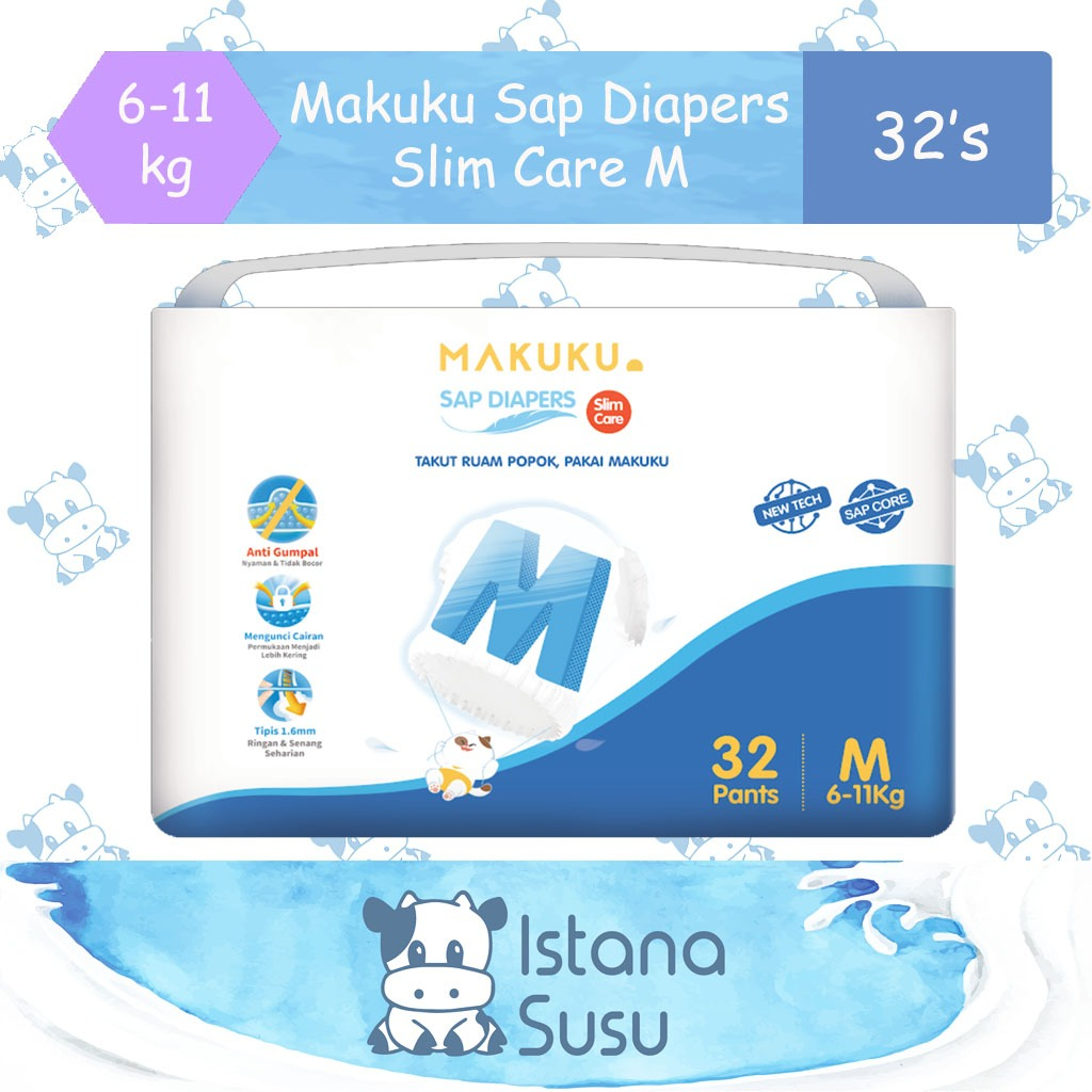 Makuku SAP Diapers - Slim Care Pants M 32