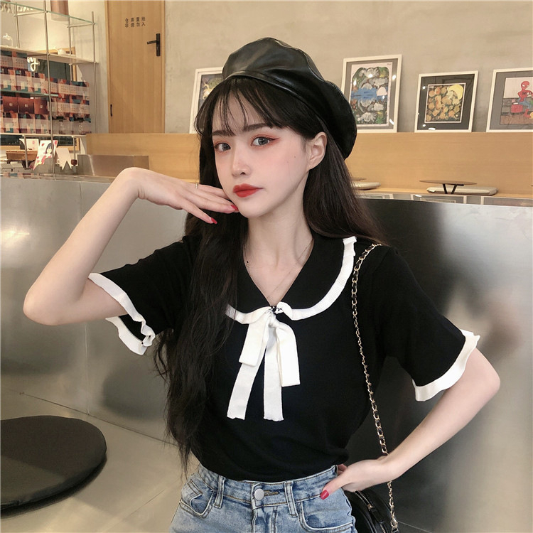 【 Bra Mall 】BJ-019 Blouse Rajut Atasan Lengan Pendek Wanita OOTD KOREAN STYLE KEKINIAN