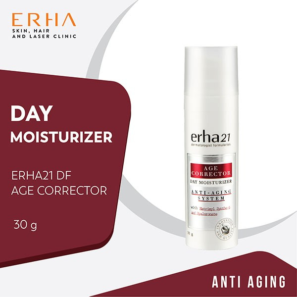 ERHA AGE CORRECTOR PEPTIDES HYALURONATE DAY CREAM PELEMBAB KRIM PAGI SIANG ANTI AGING PENUAAN 30 GRA
