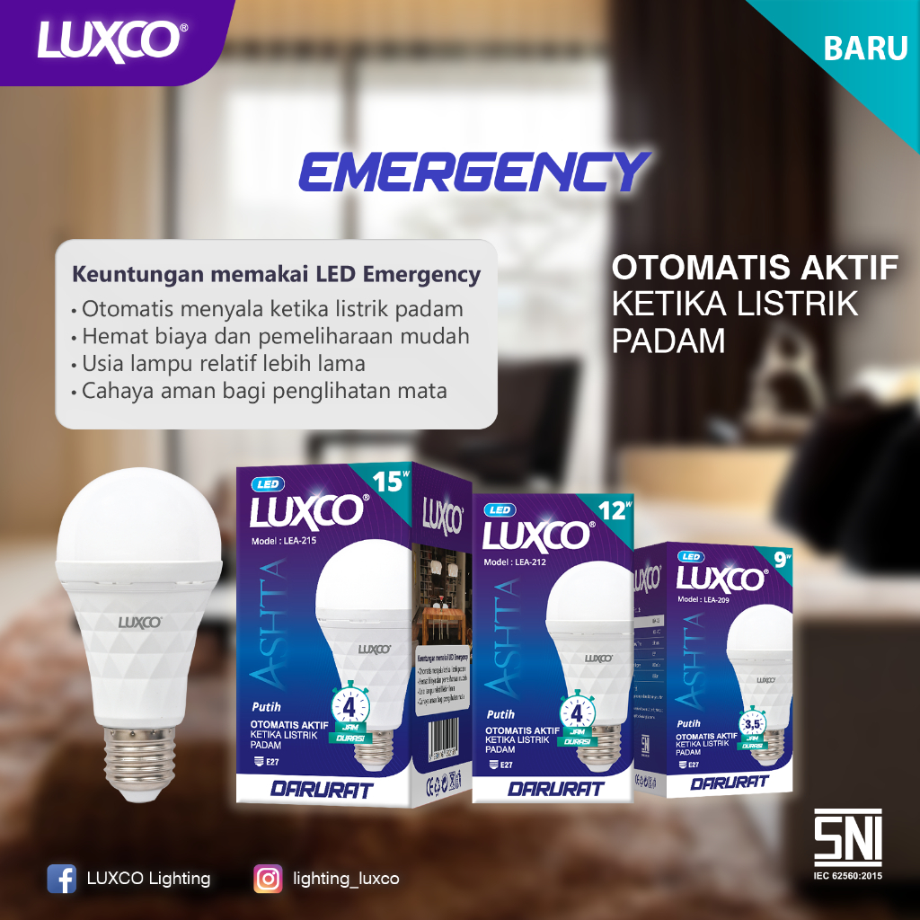 PROMO TERBATAS Bohlam Emergency LUXCO MAGIC Lampu Emergency Bohlam LED 9W / 12W / 15W