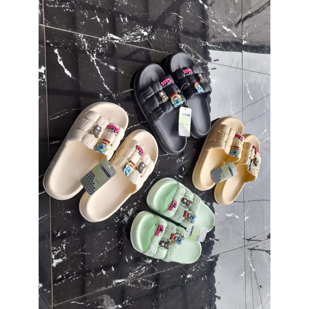 sandal kokop karet import beruang wanita