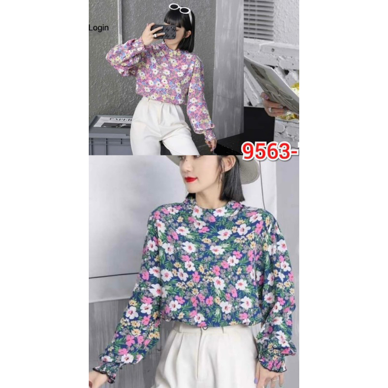 Blouse zaraa import/atasan flower import/blouse bunga zaraa